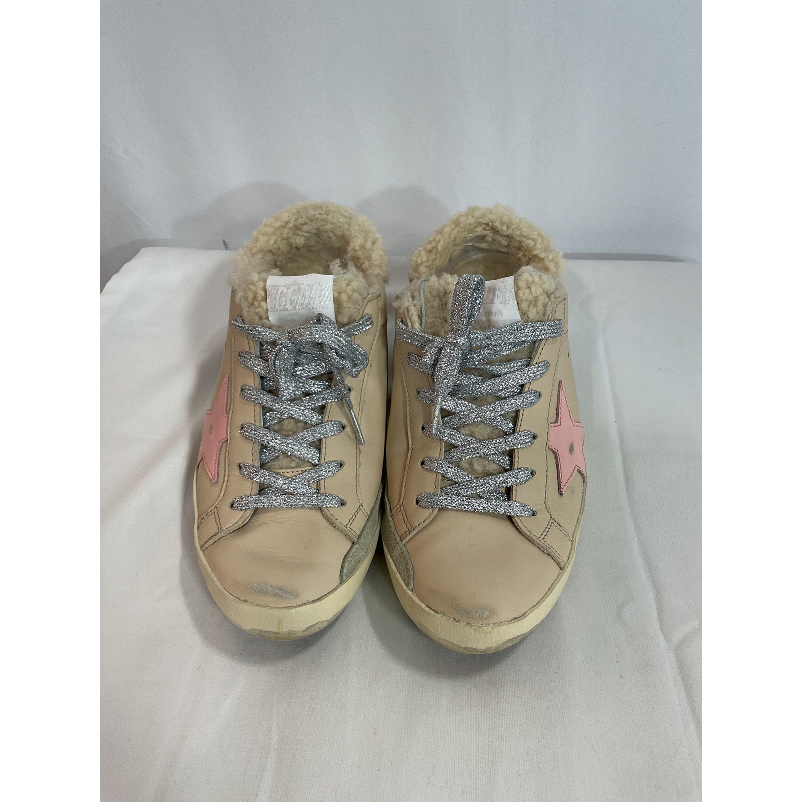 Golden Goose Tan Exclusive To Mytheresa � Superstar Shearling-Lined White Leather Sneakers Size 9