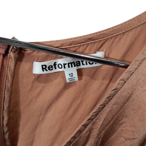 Reformation Silky Rose Gold Kaye Size 12 Dress