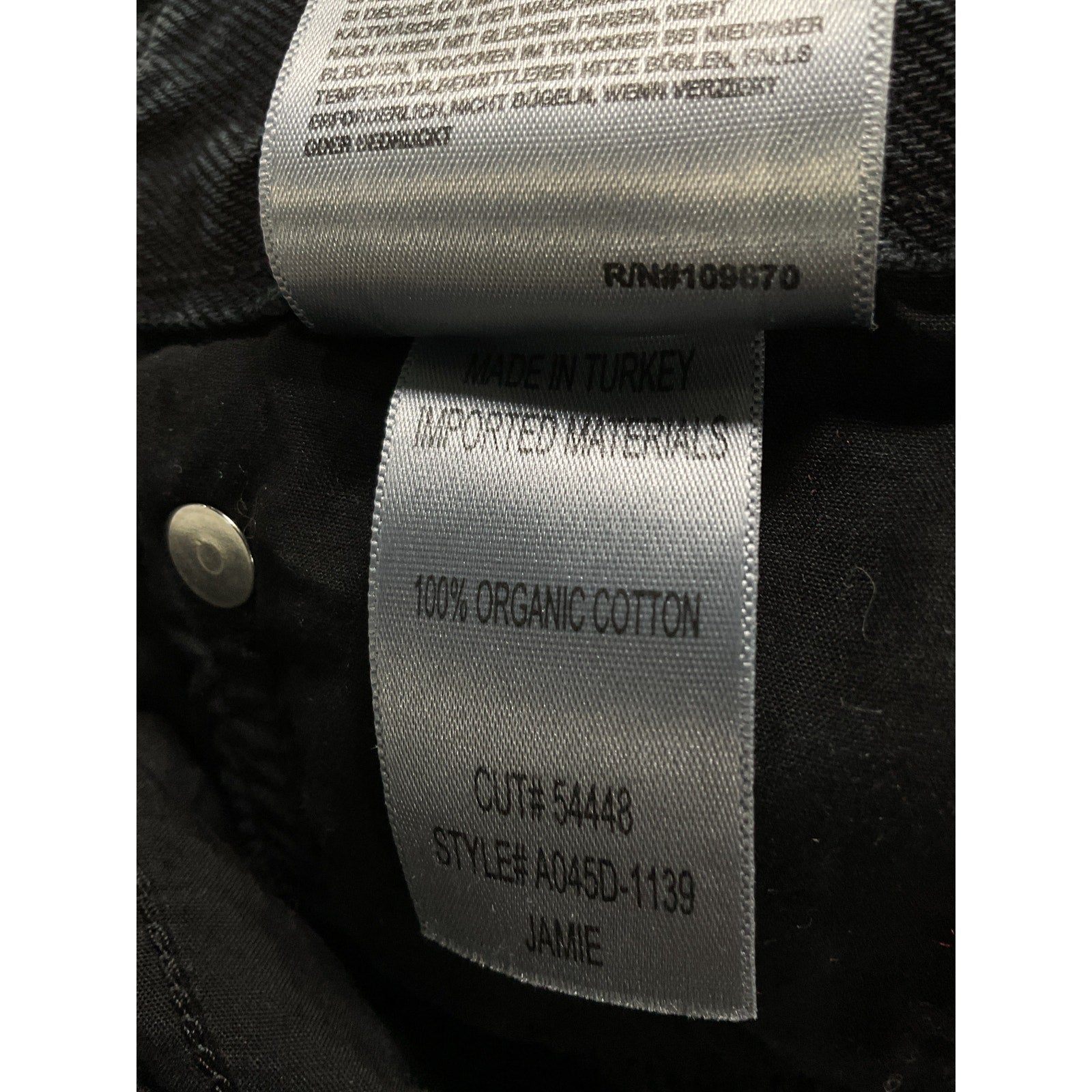 Agolde 'Jamie' Black High Rise Classic Denim Jean Size 25