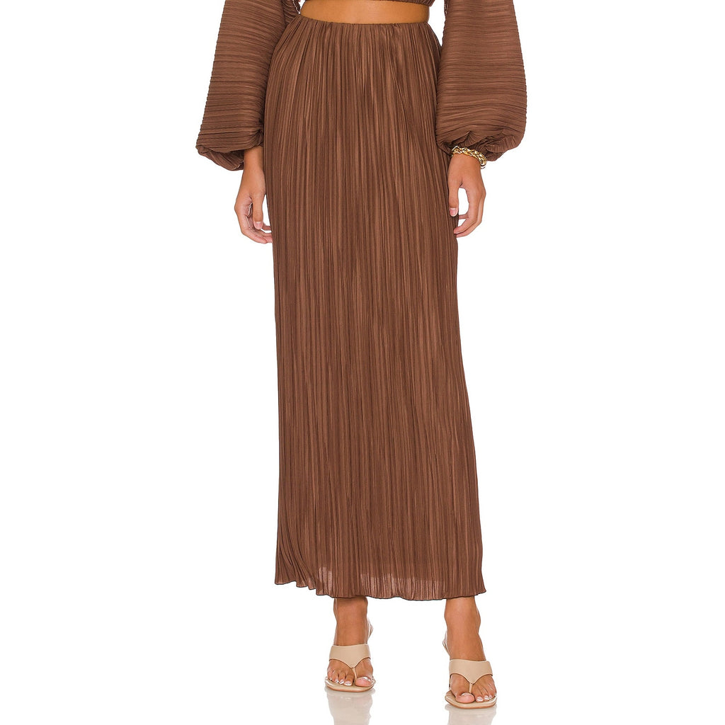 Significant Other 'Adeline' Brown Pleated Skirt Size 2