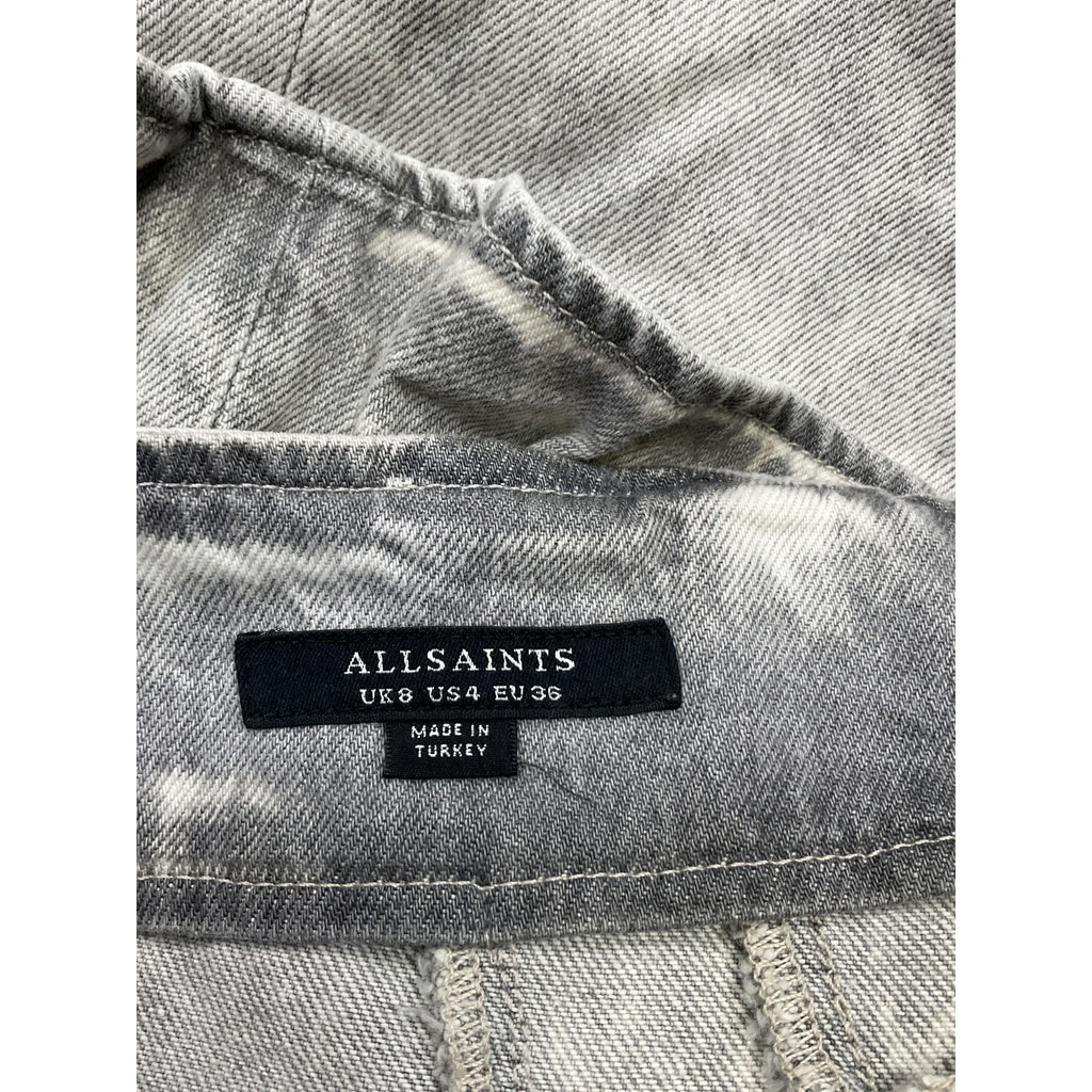 Allsaints 'Andy' Grey Cotton Denim Skirt Size 4
