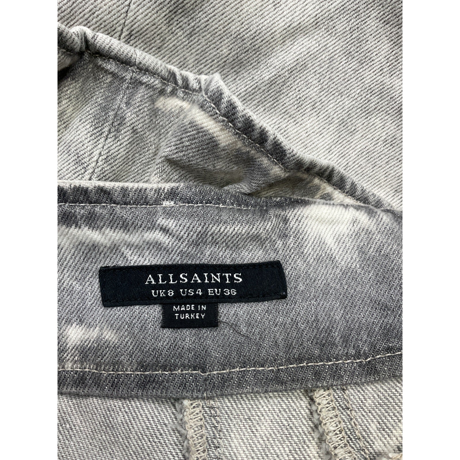 Allsaints 'Andy' Grey Cotton Denim Skirt Size 4