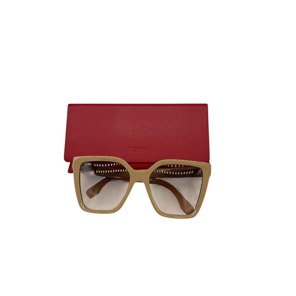 Fendi Square Beige Sunglasses Size OS