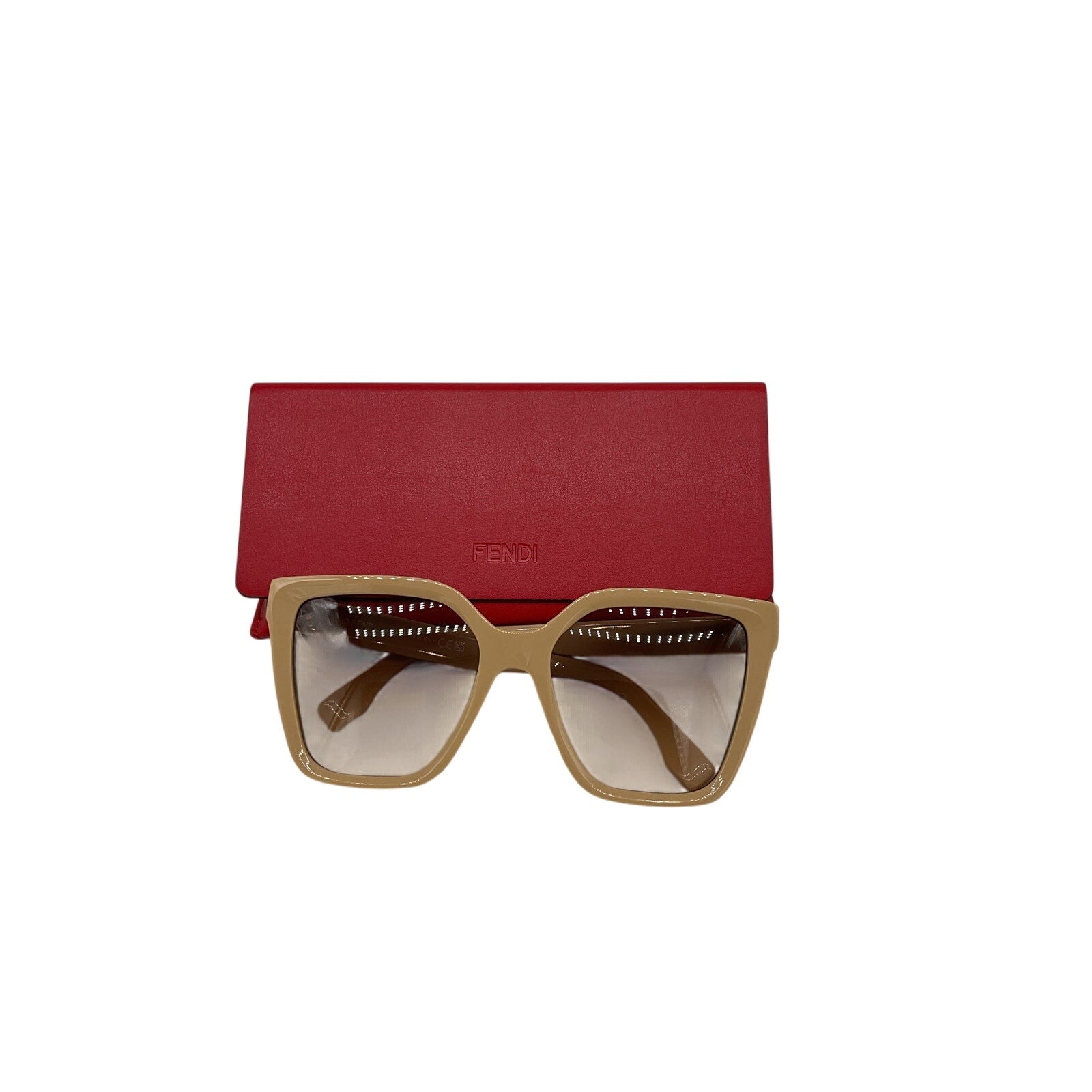 Fendi Square Beige Sunglasses Size OS