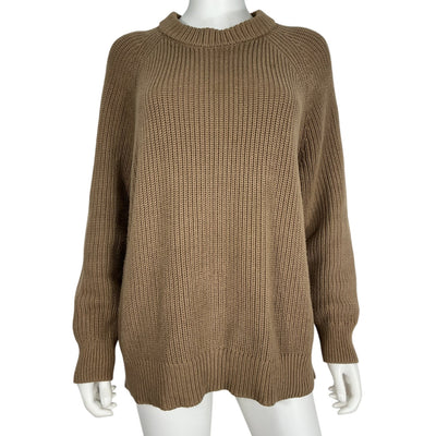 Jenni Kayne Oversized Tan Fisherman Sweater Size S