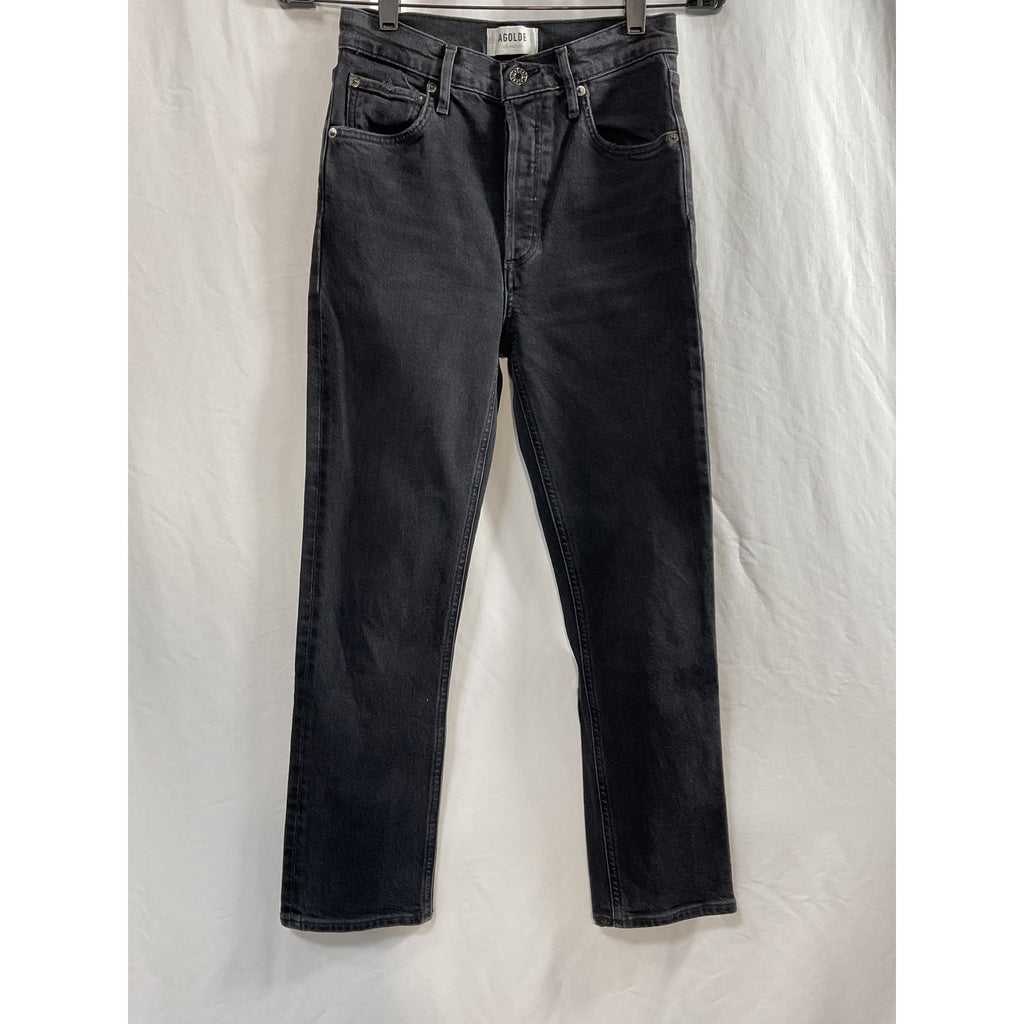 Agolde 'Riley' Black Cotton Denim Jeans Size 24 - NWT