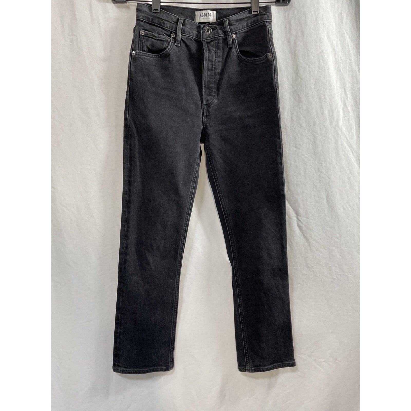 Agolde 'Riley' Black Cotton Denim Jeans Size 24 - NWT