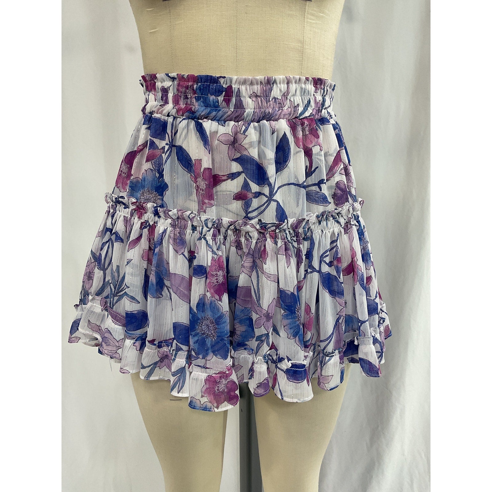 Misa Los Angeles 'Marion' White Chiffon Skirt Size XS