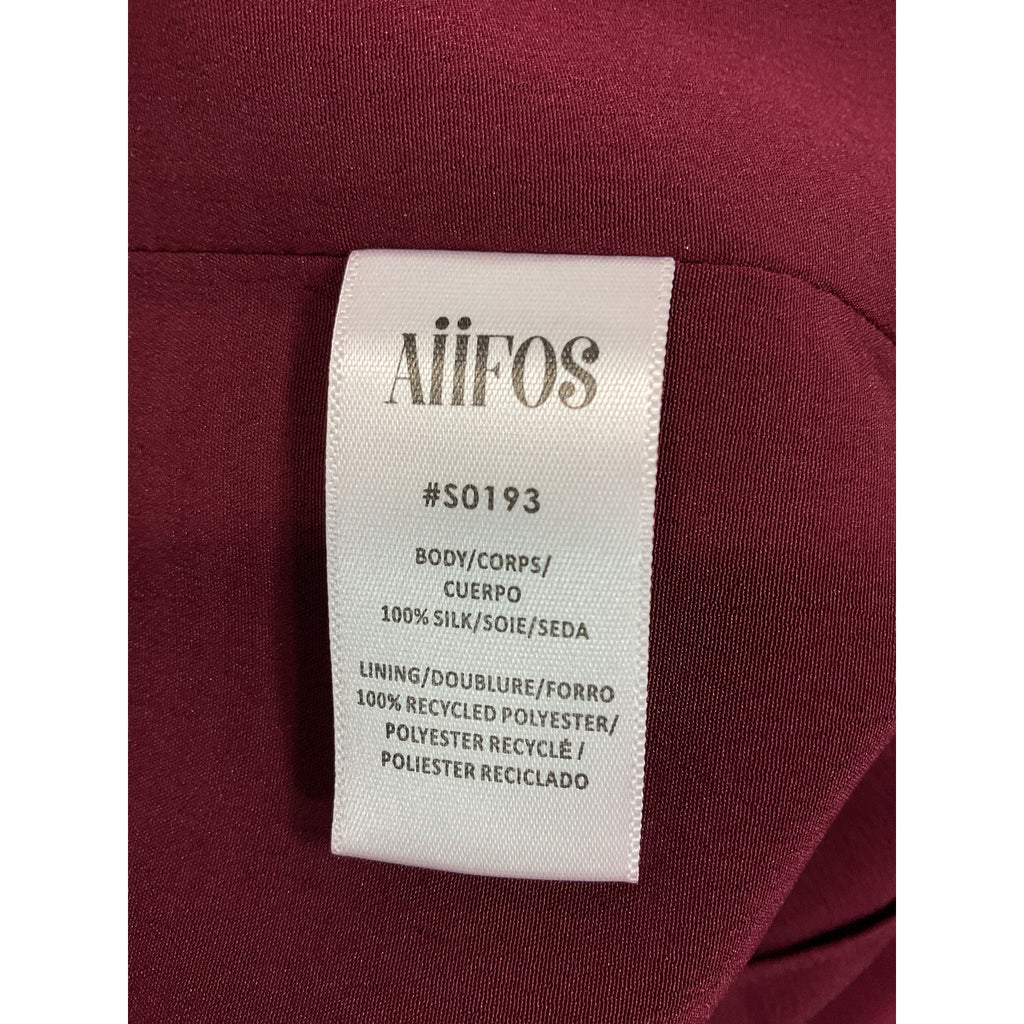 Aiifos 'Leah' Pink Mock Neck Charmeuse Blouse Size L