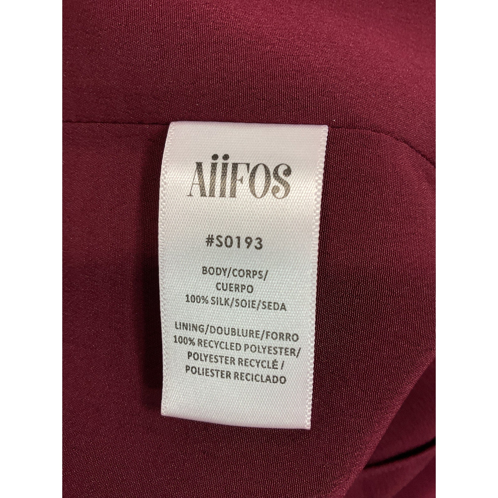 Aiifos 'Leah' Pink Mock Neck Charmeuse Blouse Size L