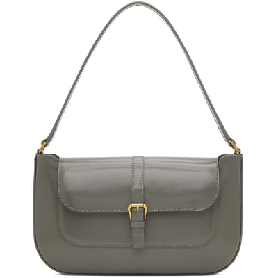 By Far Sleek Gray Miranda Shoulder Bag