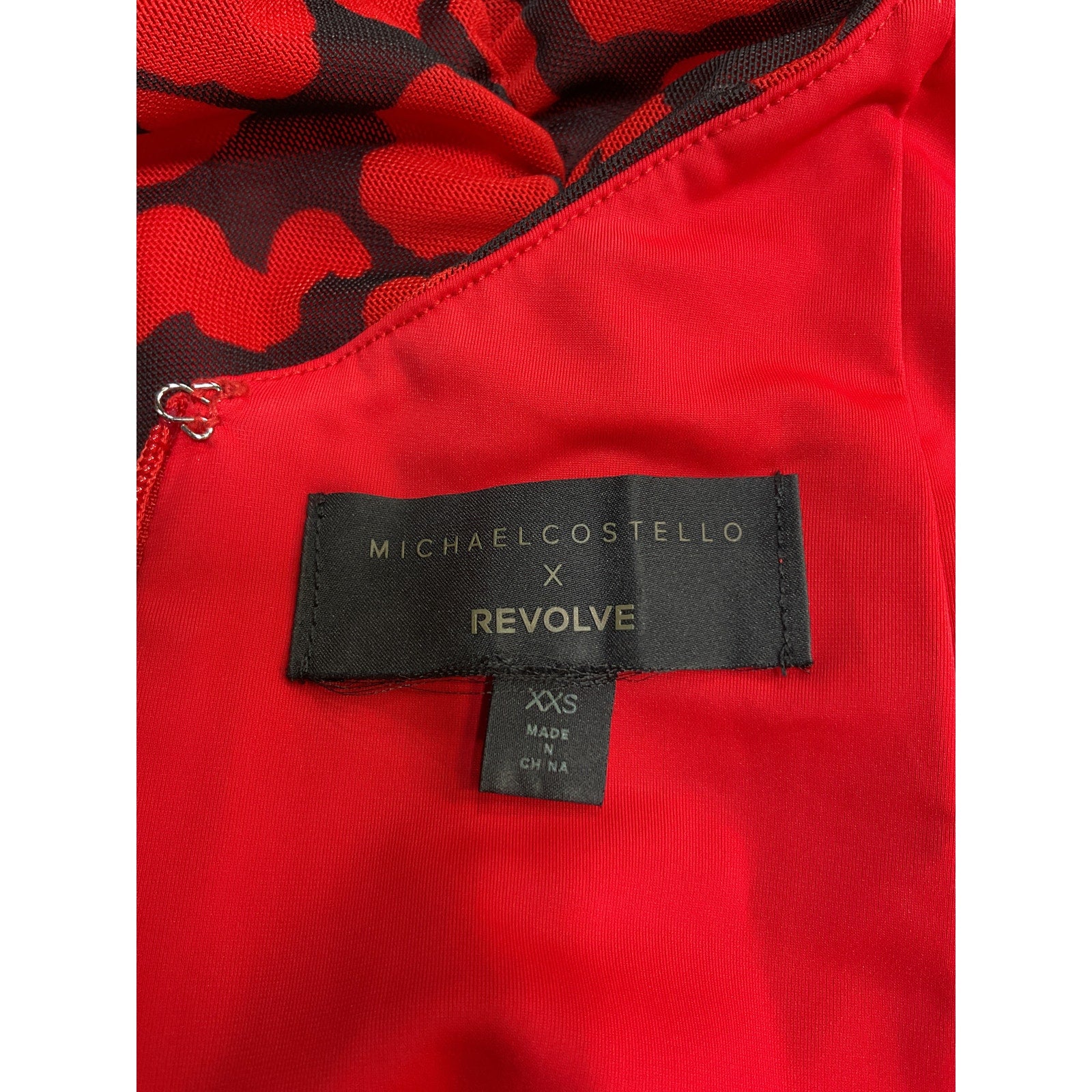 Michael Costello X Revolve 'Afton' Red Polyester Mini Dress Size XXS