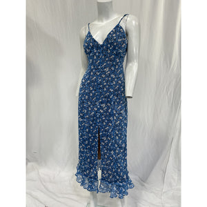 Majorelle 'Quincy' Blue Poly Midi Dress Size S