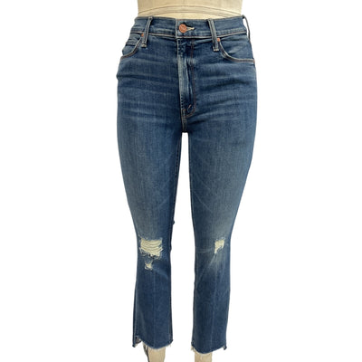 Mother Distressed Medium Blue Dazzler Denim Jeans Size 27