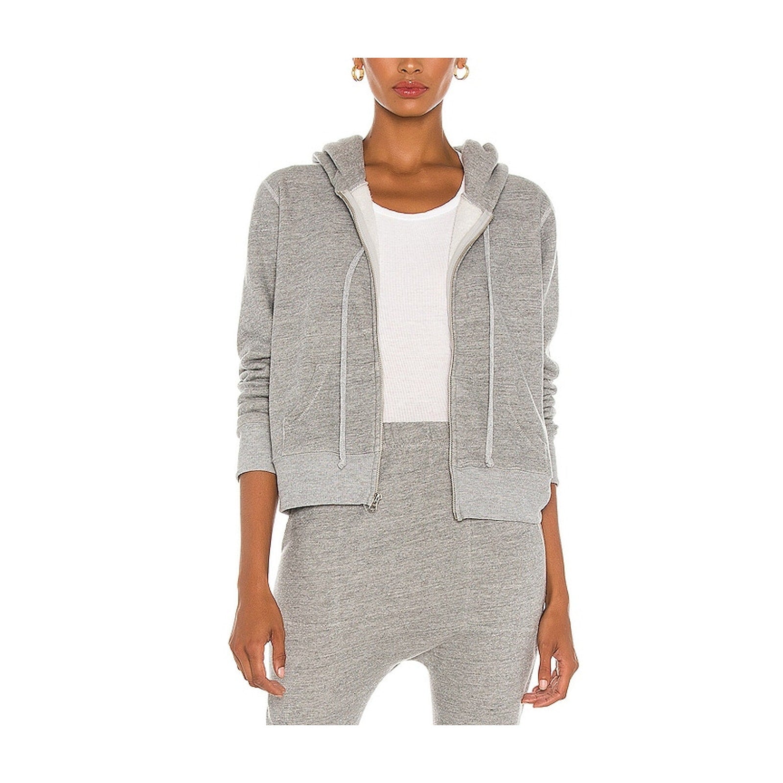 Nili Lotan 'Callie' Grey Cotton Zip Up Hoodie Size S