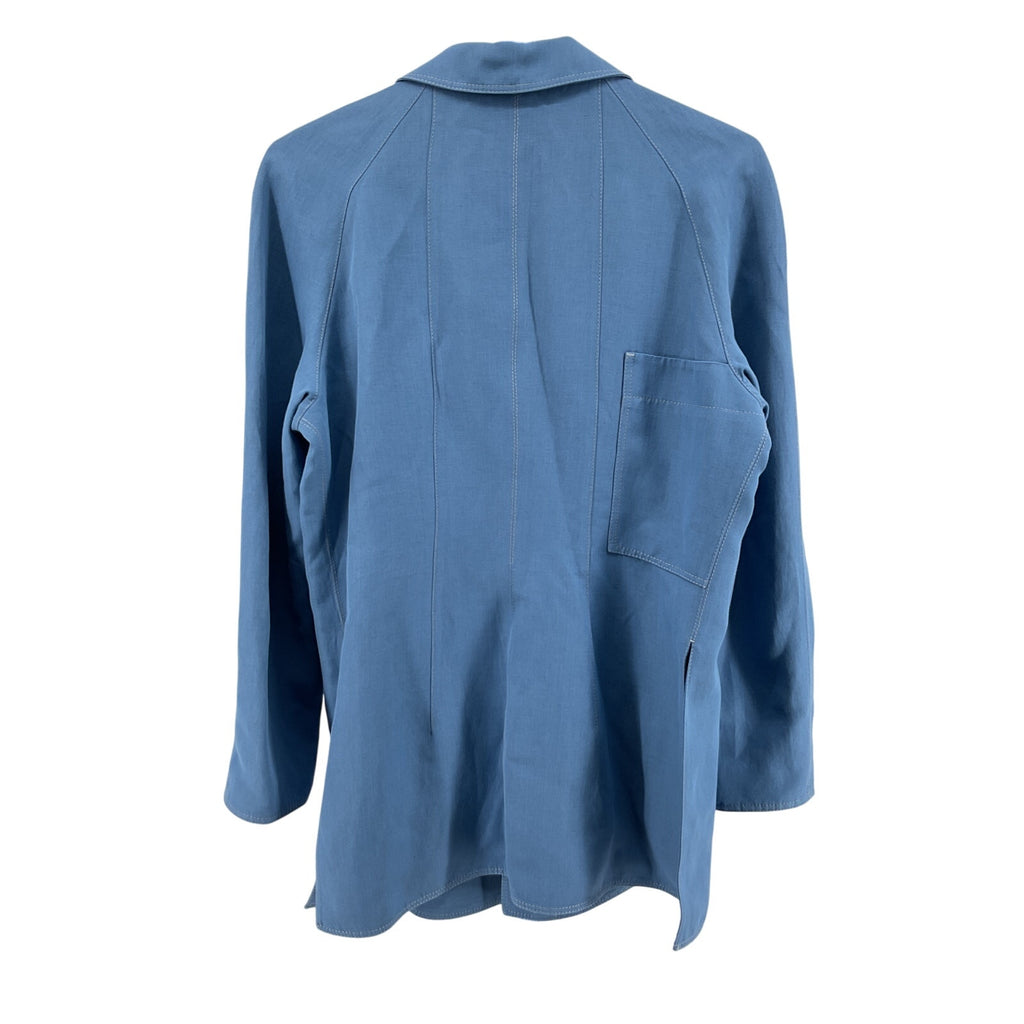 Ferragamo 'Twill' Blue Viscose Blazer Size 46