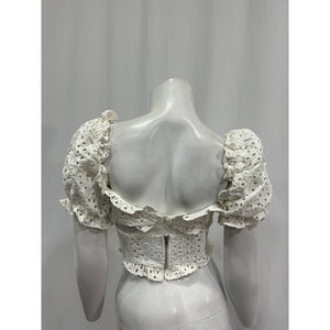 For Love & Lemons 'Becca' White Linen Top Size M