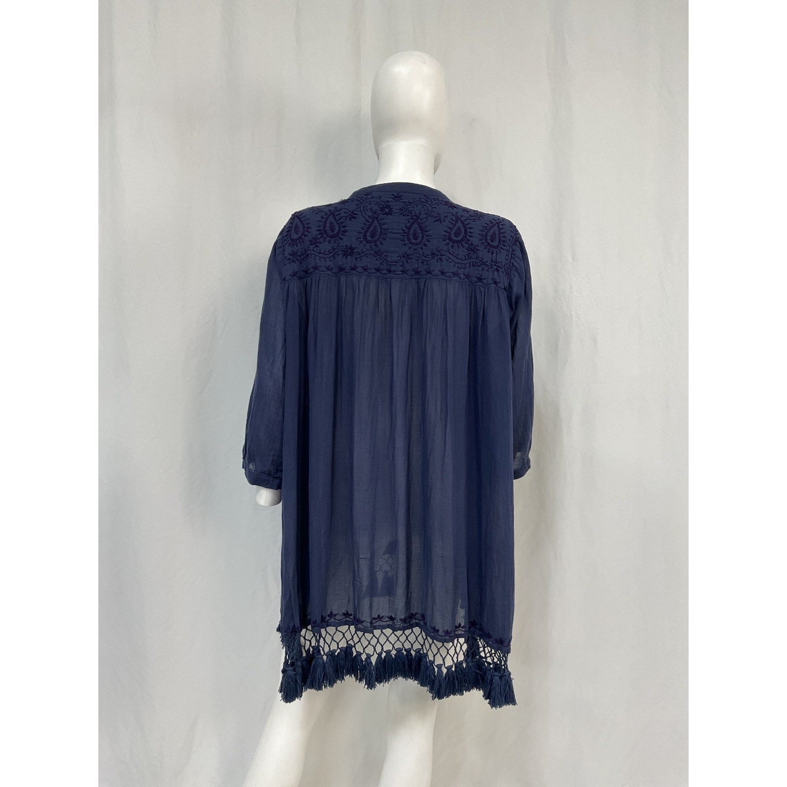 Roller Rabbit Lucknow Blue Cotton Serafina Tunic Size L