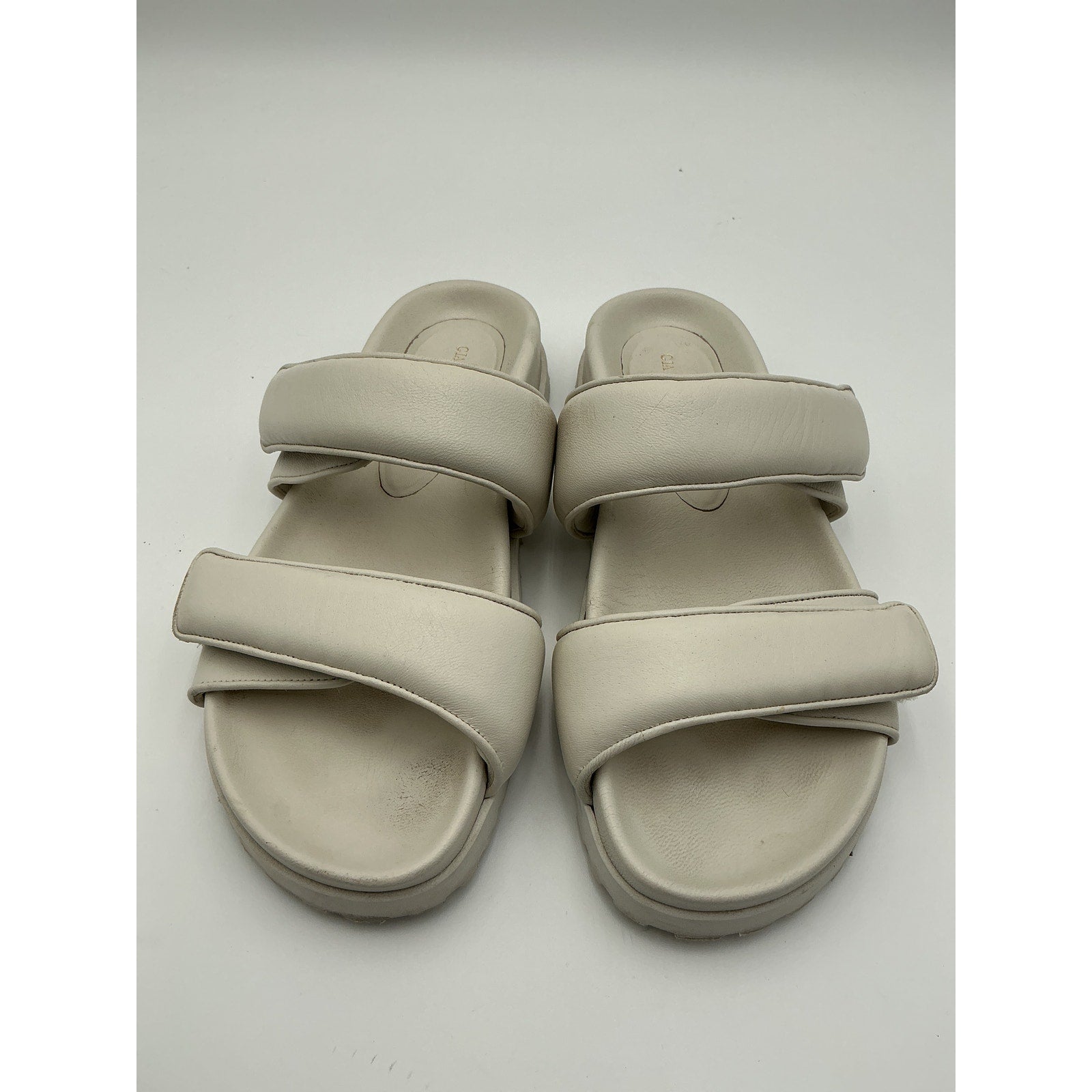 Gia Borghini X 'Pernille' White Teisbaek Leather Platform Sandal Size 9.5