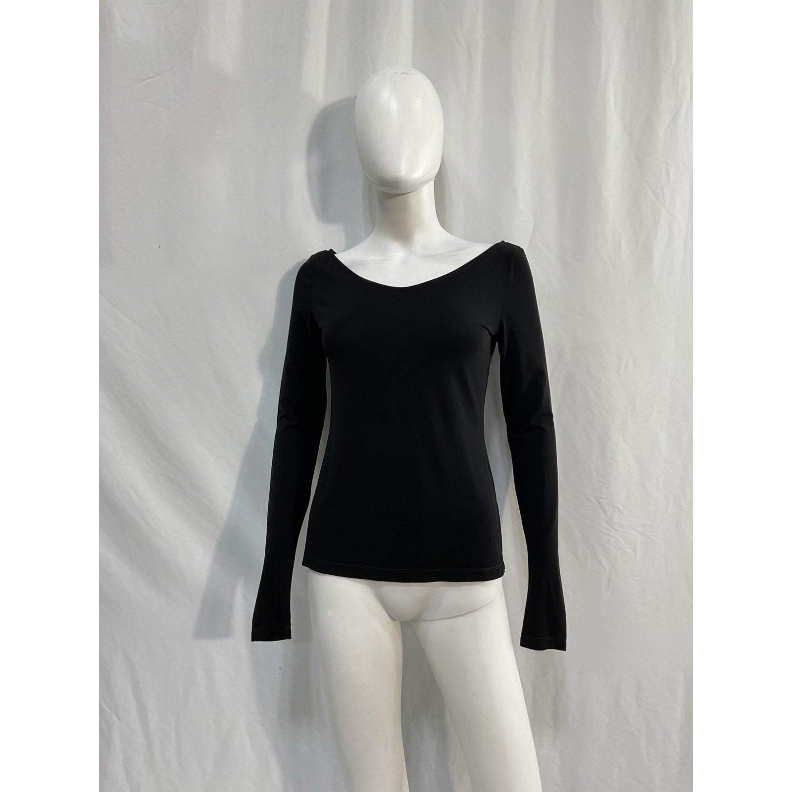 Max Mara 'Leisure' Black Ragazza Stretch-Jersey Top Size S