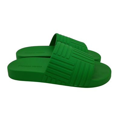 Bottega Veneta Textured Green Ridged Strap Sandals Size 42 EU