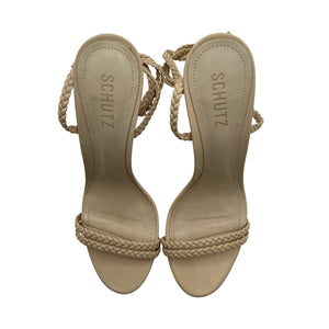 Schutz Chic Beige Jada Sandals Size 9 B