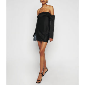 Reformation 'Maves' Black Acetate Dress Size XS