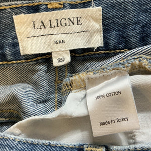 La Ligne Classic Blue Denim Jeans Kate Skirt Size 29