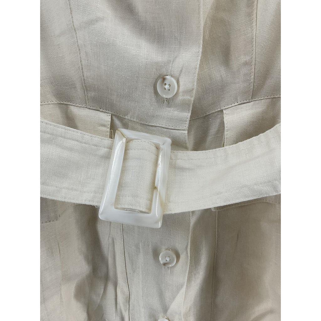 Matthew Bruch 'Apron' White Linen Cargo Mini Dress Size 1