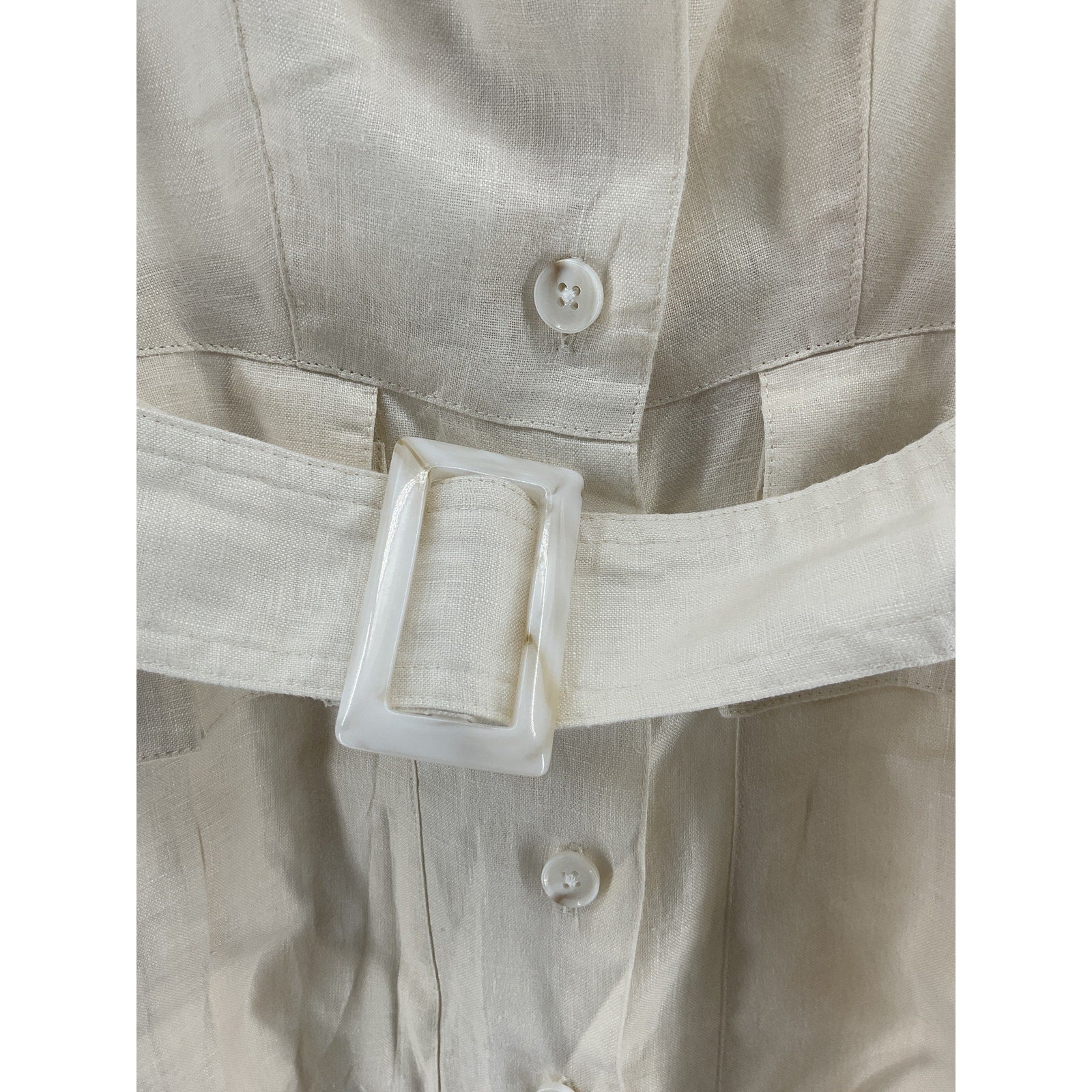 Matthew Bruch 'Apron' White Linen Cargo Mini Dress Size 1