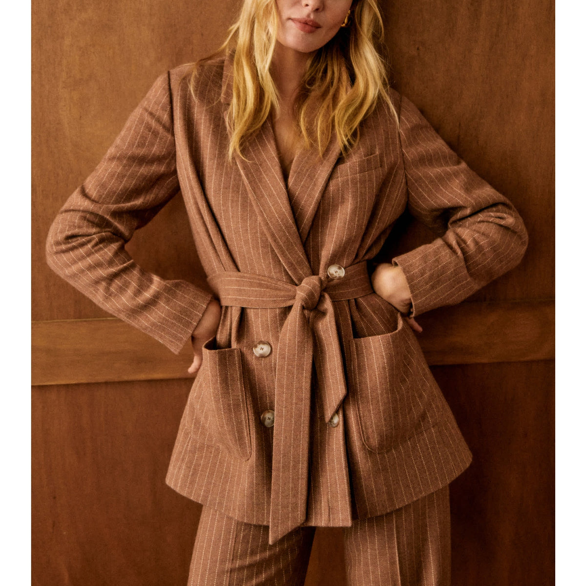 Sézane 'Beryn' Brown Wool Jacket Size 34