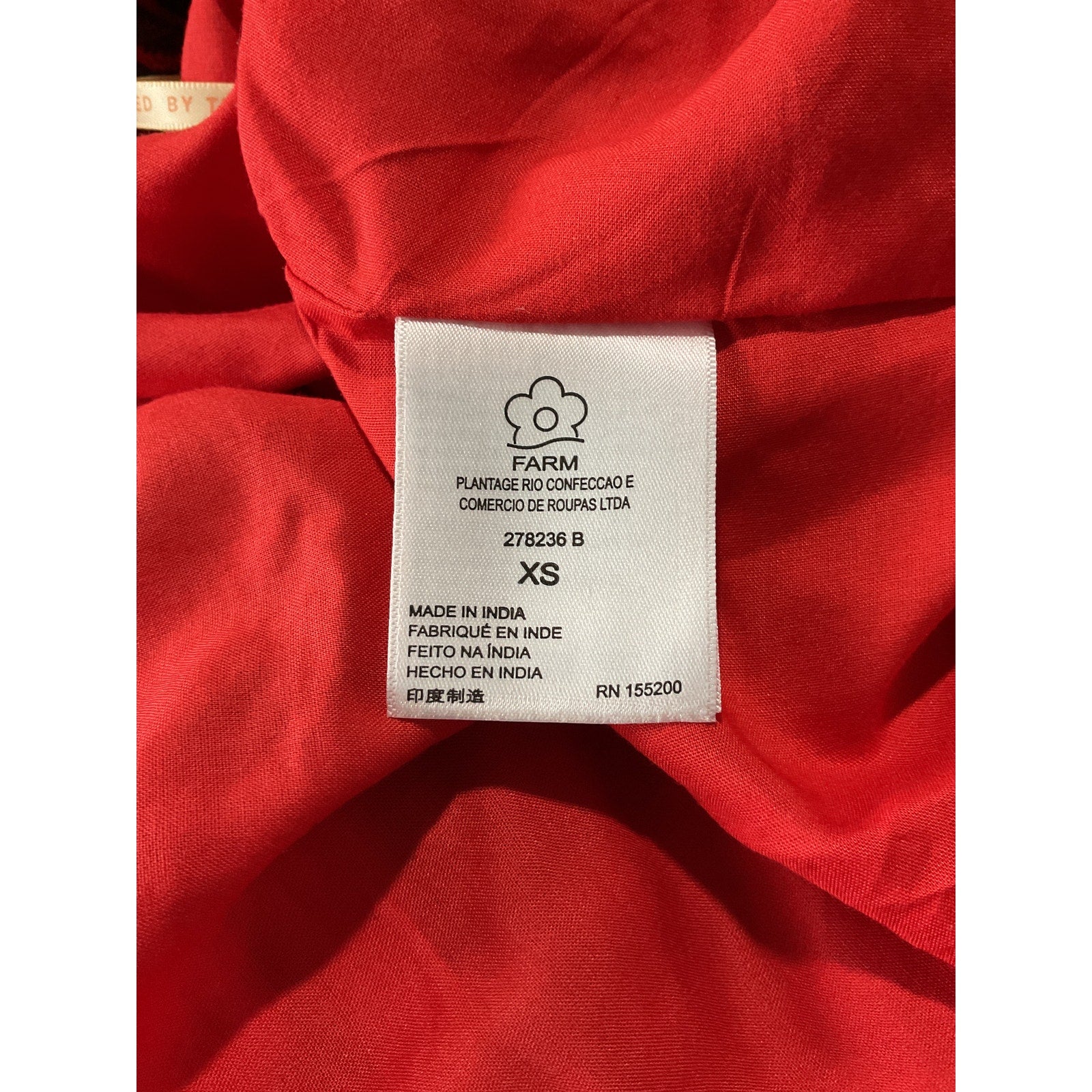 Farm Rio 'Tiered' Red Viscose Wrap Maxi Skirt Size XS