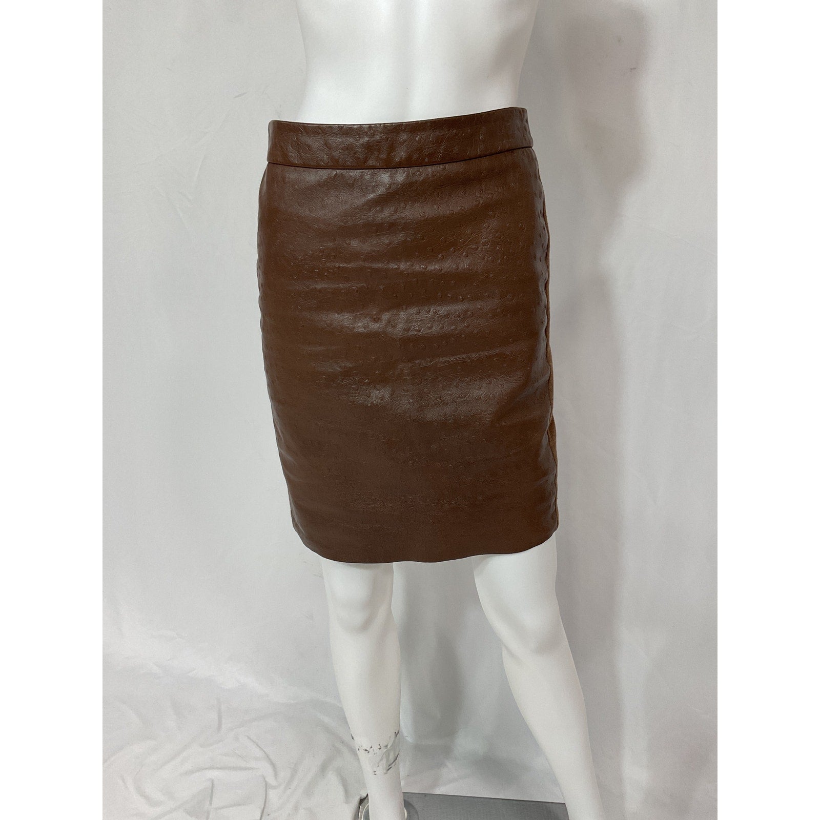 Max Mara Brown Calf Leather Mini Skirt Size 4
