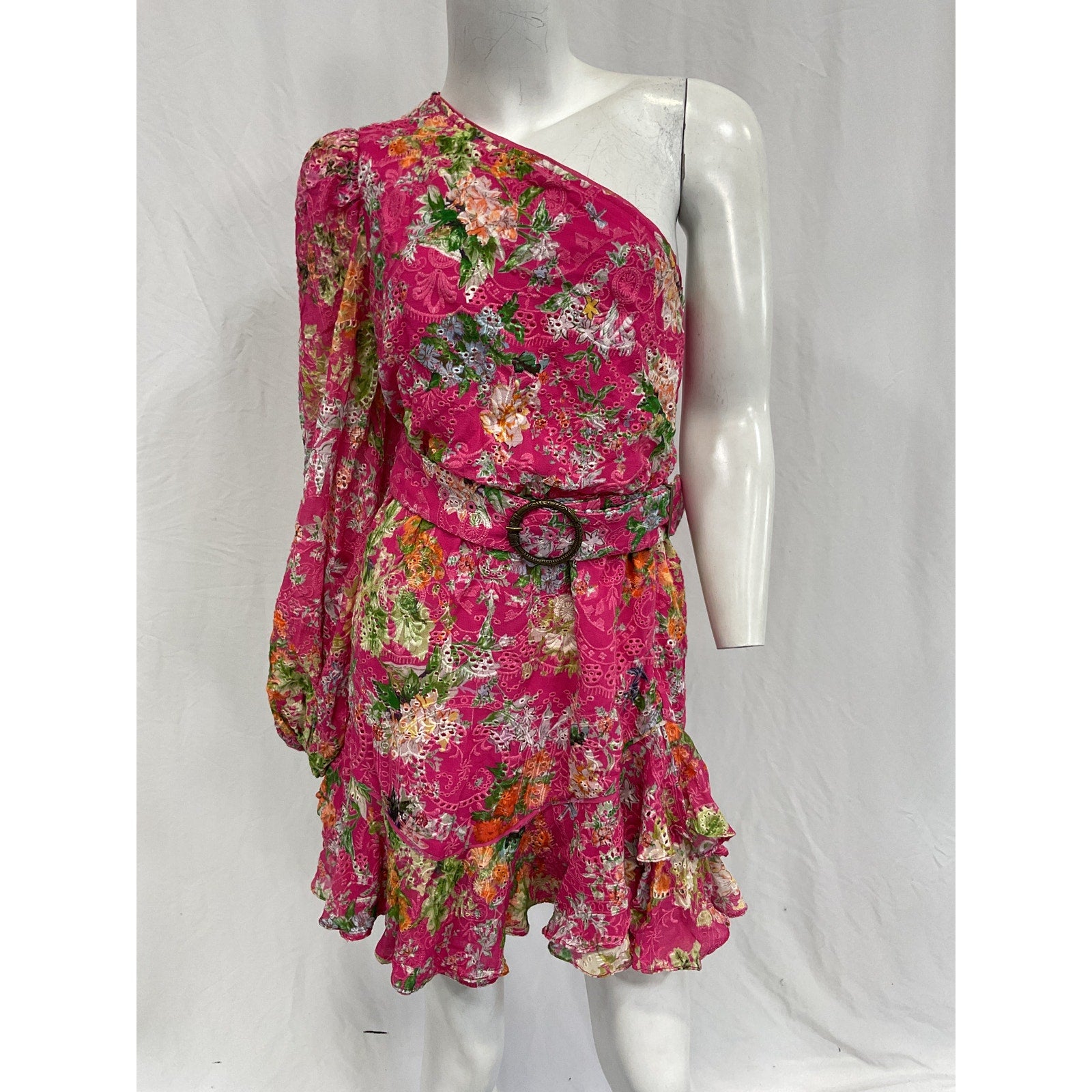 Hemant And Nandita Pink Viscose Short Dress Size S