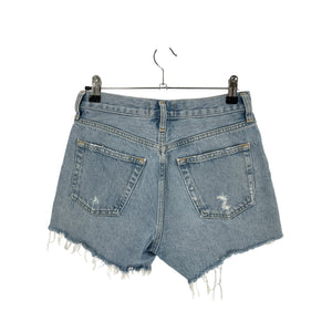 Agolde Distressed Blue Parker Long Denim Shorts Size 24