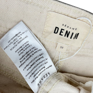 Sezane Classic Beige Le Crop Denim Jeans Size 38