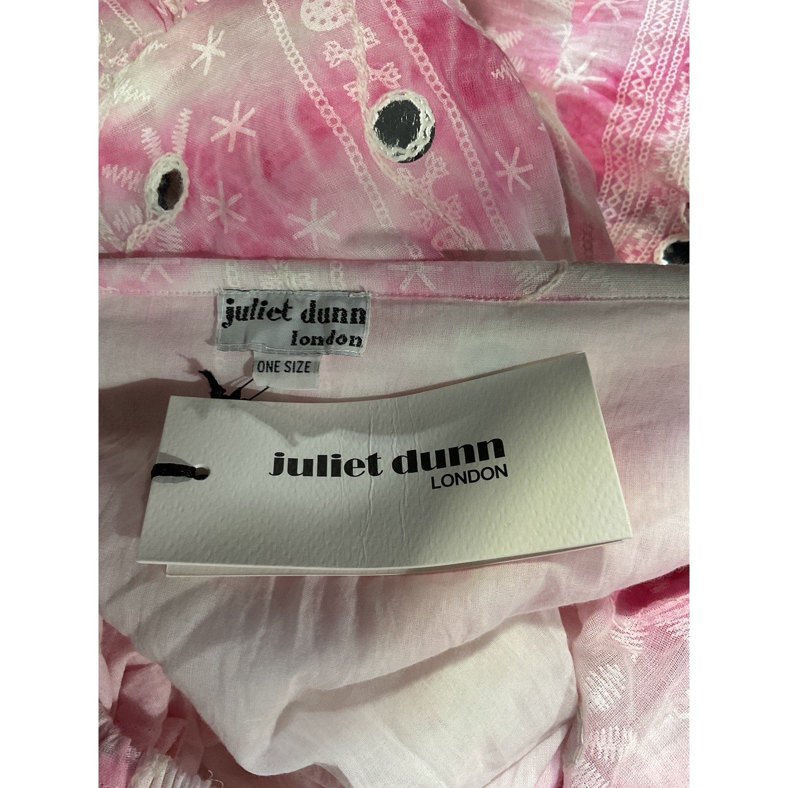 Juliet Dunn Off-Shoulder Pink Cotton Minidress Size OS - NWT