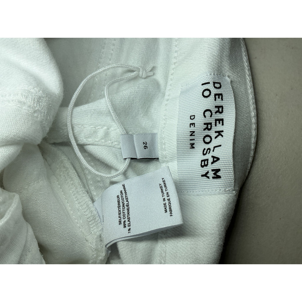 Derek Lam 10 Crosby White Cotton Lenox Sailor High Rise Denim Shorts Size 26