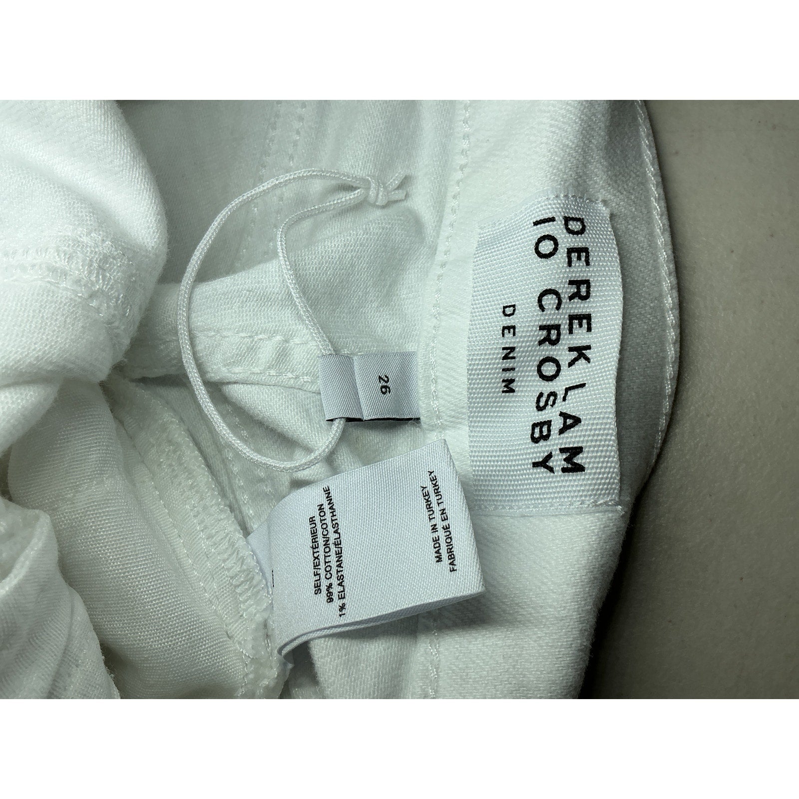 Derek Lam 10 Crosby White Cotton Lenox Sailor High Rise Denim Shorts Size 26