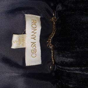 Ronny Kobo Velvet Black Sagen Puffer Jacket Size S