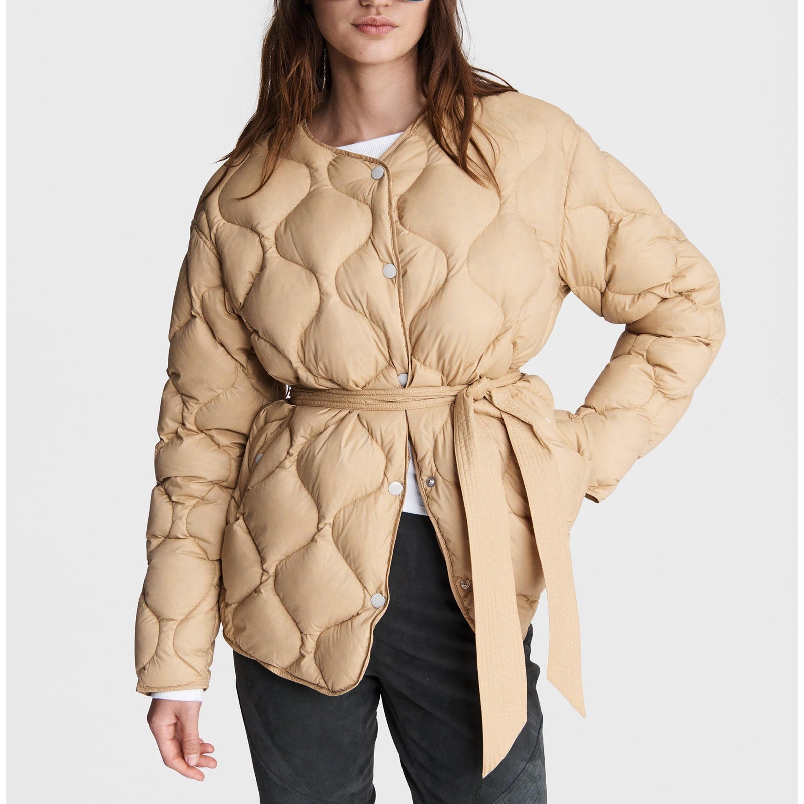 Rag & Bone 'Rudy' Beige Nylon Liner Classic Fit Jacket Size XXS