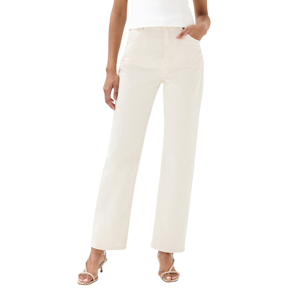 Reformation 'Abby' Cream High Rise Straight Jeans Size 26