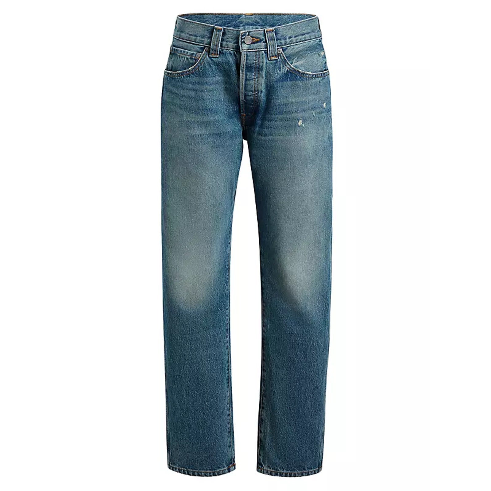 Khaite 'Callum' Blue Cotton High-Rise Straight-Leg Denim Jean Size 24
