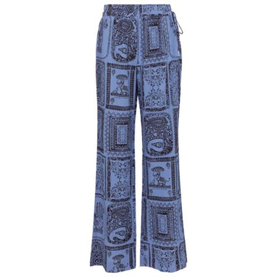 Acne Studios Printed Blue High Rise Wide Leg Pants Size 32