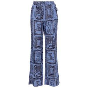Acne Studios Printed Blue High Rise Wide Leg Pants Size 32