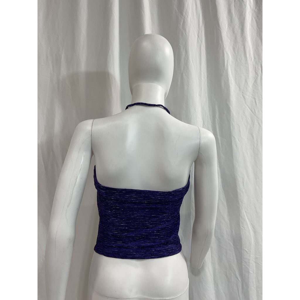 Iro 'Liviar' Purple Halterneck Top Size 34