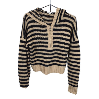For Love & Lemons Striped Beige Elyse Size M Hoodie