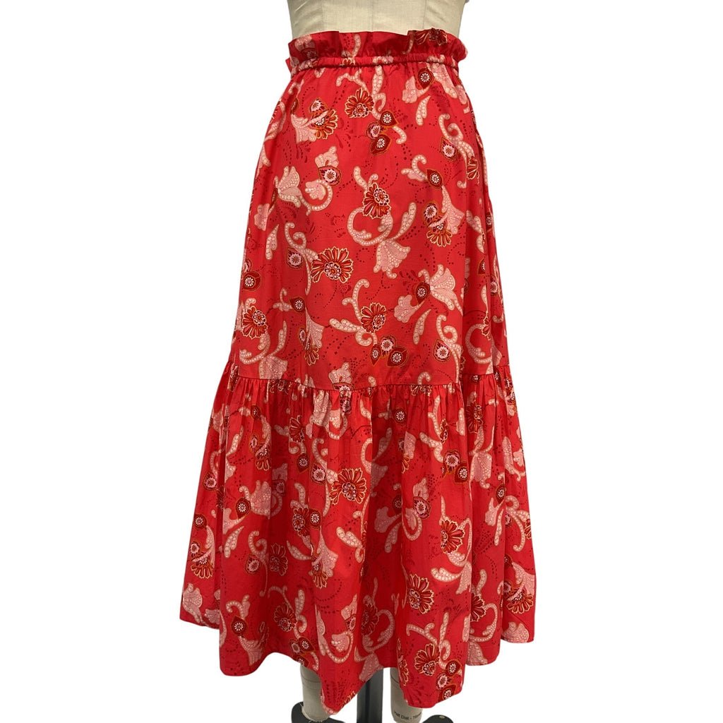 A.L.C. 'Francis' Red Cotton Skirt Size 2
