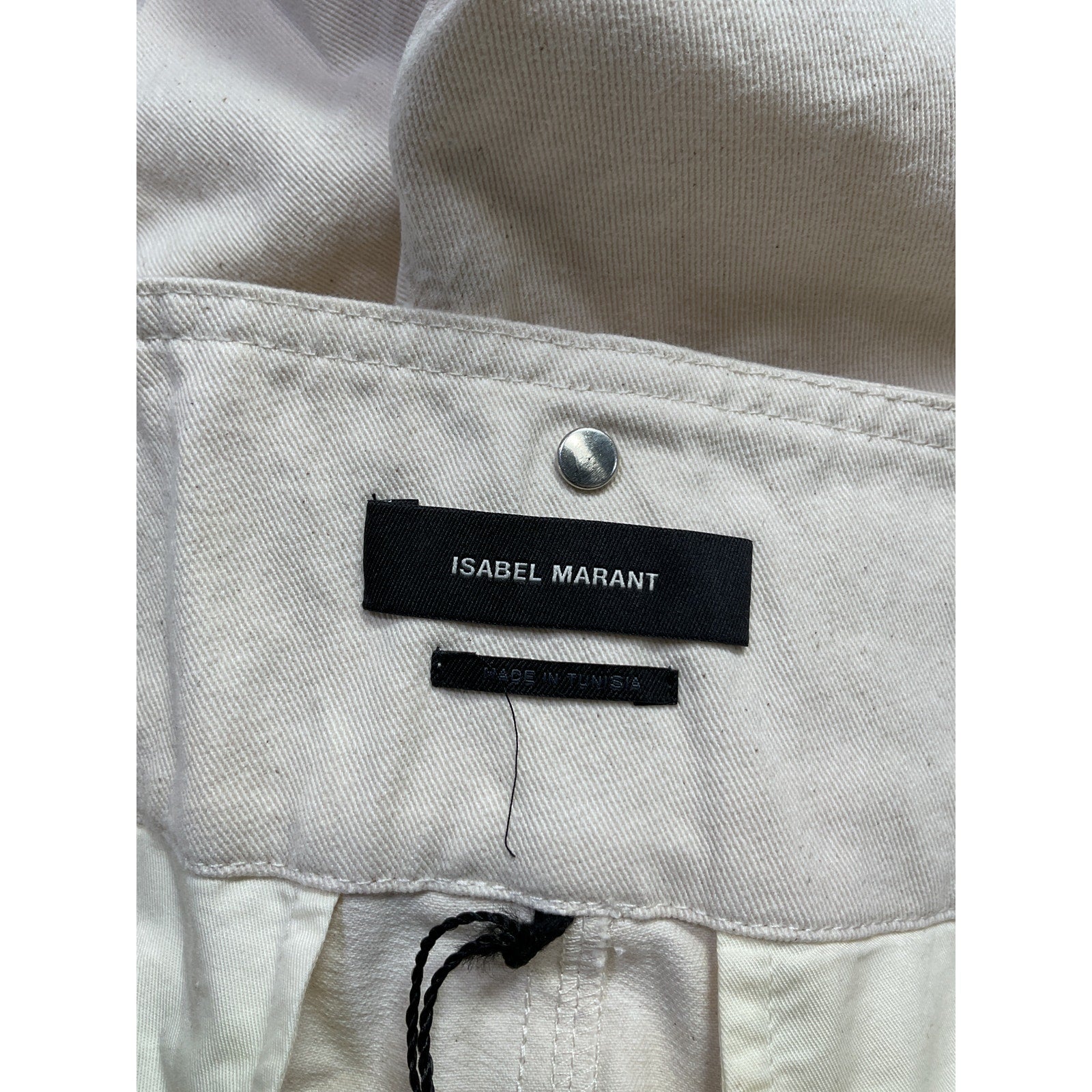 Isabel Marant 'Delilaz' White Cotton Belted Twill Shorts Size 36