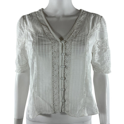 Loveshackfancy Lace White Gavilan Blouse Size XS